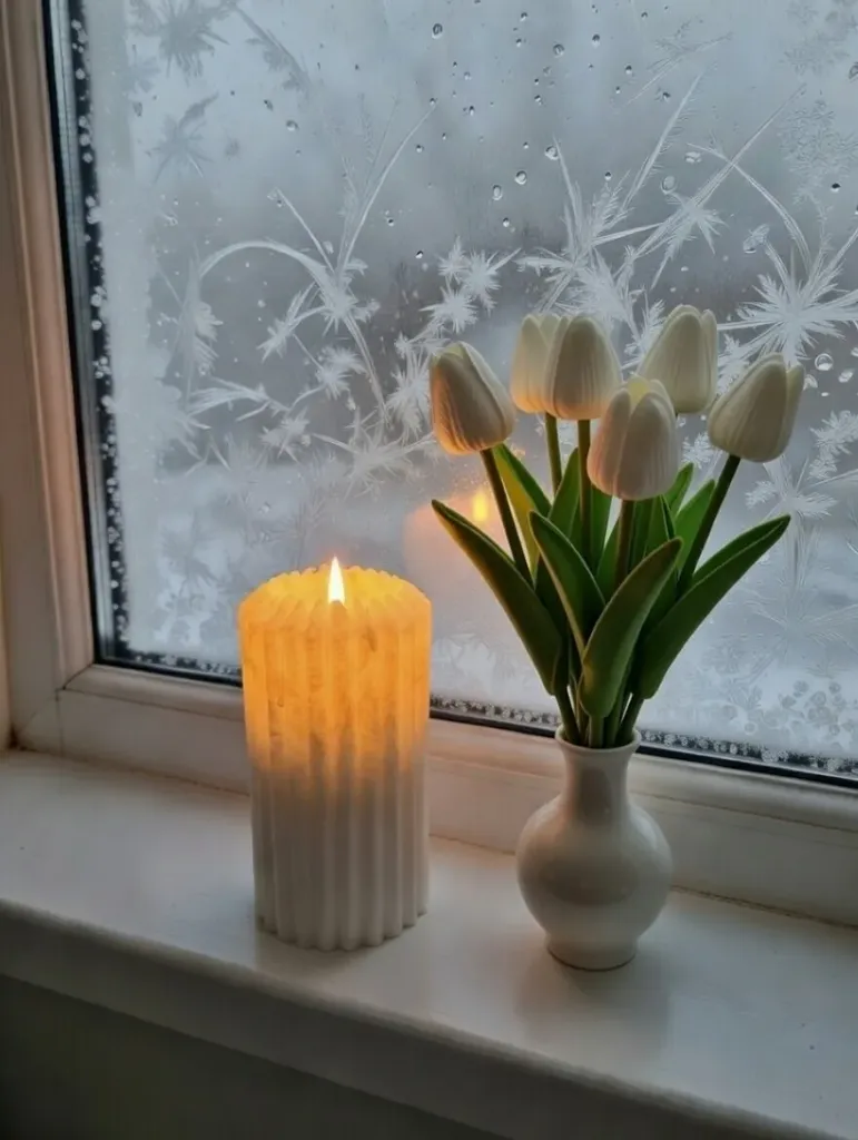 Warm Hoarfrost White flowers
